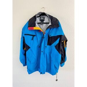 Vintage Helly Hansen Equipe Helly Tech Jacket Mens Large Blue Colorblock Shell